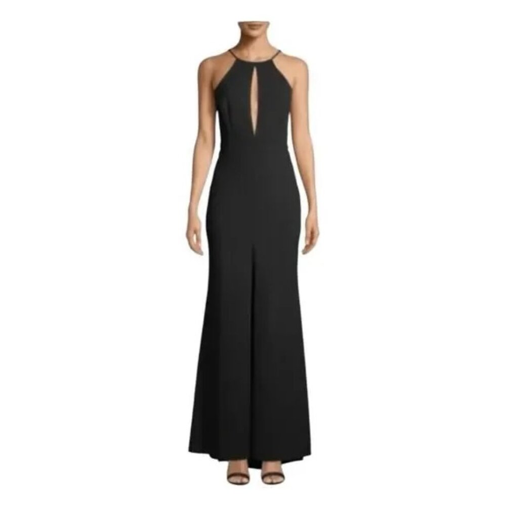 JAY GODFREY Bertoia Black Crepe Sleeveless Evening Gown, Size 10 NWOT